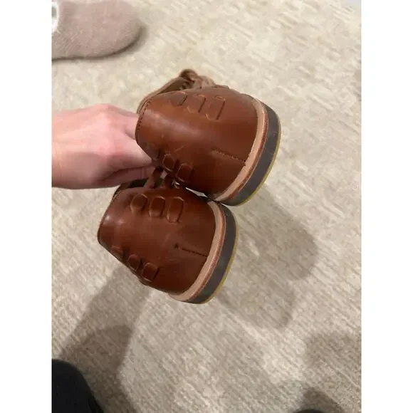 NEW NISOLO Genuine Leather Brown Huarache Sandal/ Flats Women's sz 9 rubber sole - Picture 7 of 9